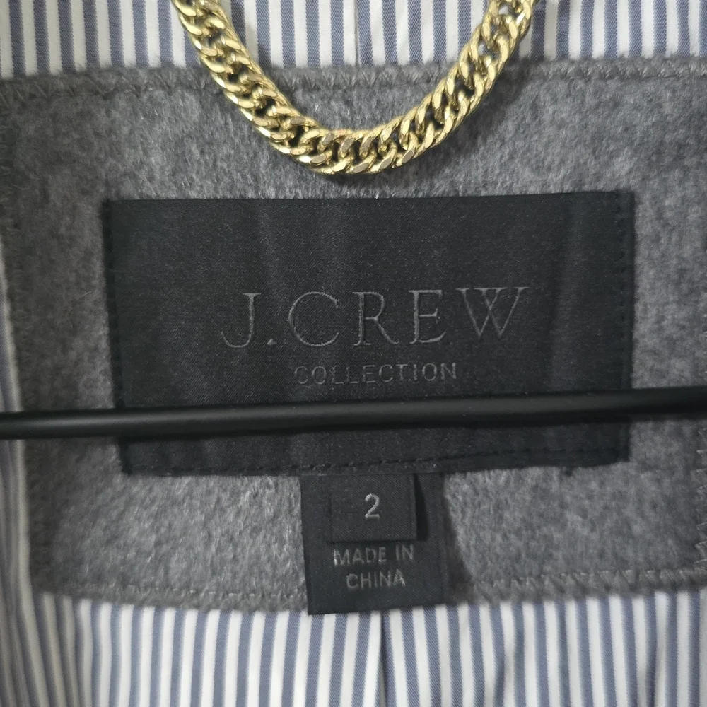 J.Crew Collection Wool And Cashmere Blend Gray Classic Coat Size 2